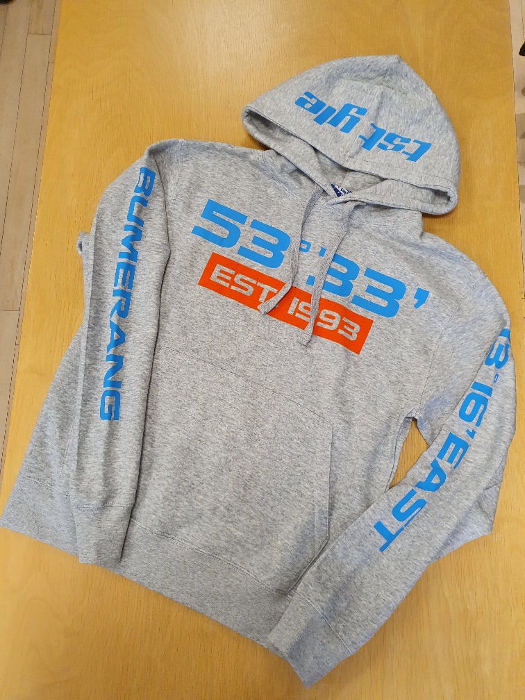 Authentic Hooded Sweat Bumerang Light Oxford/Flex Neonblue/Flex Orange 